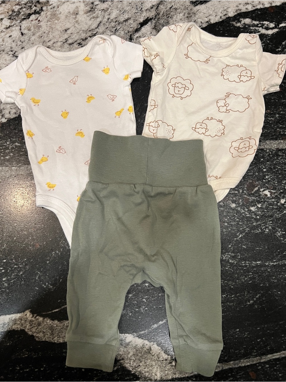 Newborn Bodysuit & H&M Organic Cotton Pants 3-Piece Baby Bundle